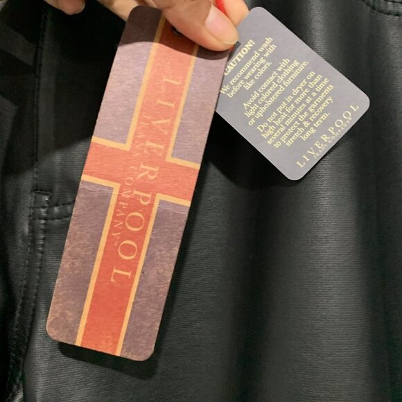 Liverpool Jeans Company Women Leather Pants Size 33/16 Madonna Skinny Leggings - Picture 5 of 9